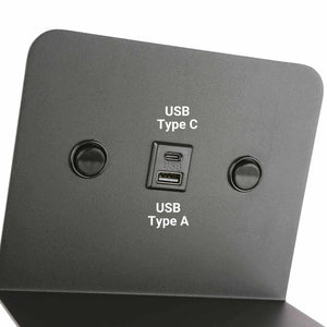Aplique de pared para lectura "SLANGE 2" - 3W + 6W - Puerto USB + USB-C (24)