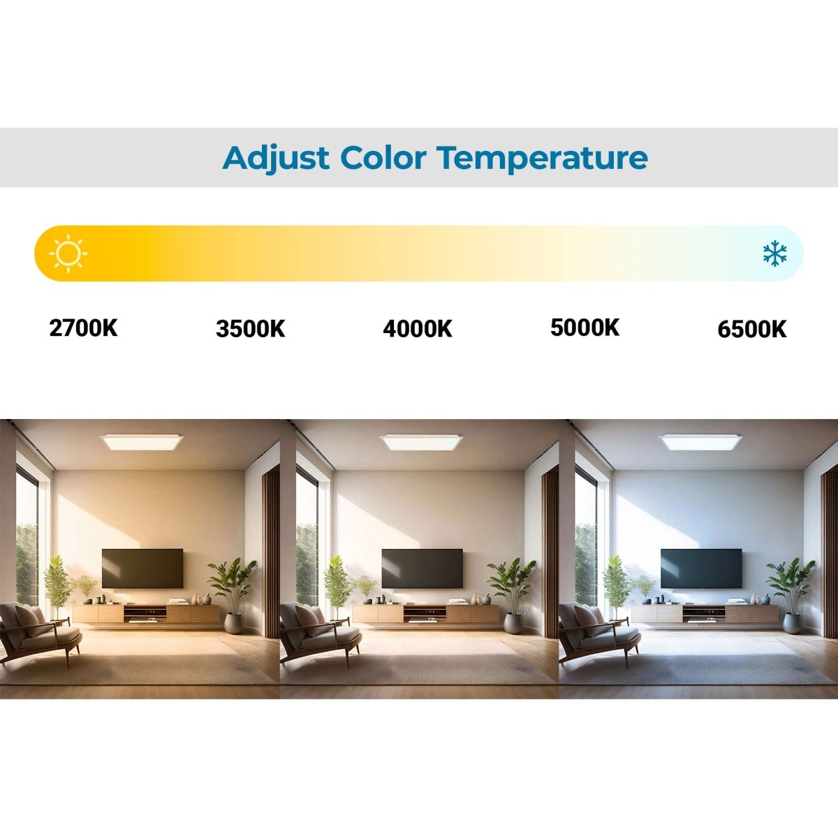Plafón de techo LED Backlight - 60x60cm - 36W - CCT + RGB IC - Con mando a distancia - Barcelona Led-