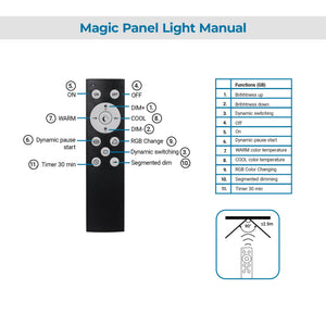 Plafón de techo LED Backlight - 120x30cm - 36W - CCT + RGB IC - Con mando a distancia (25)