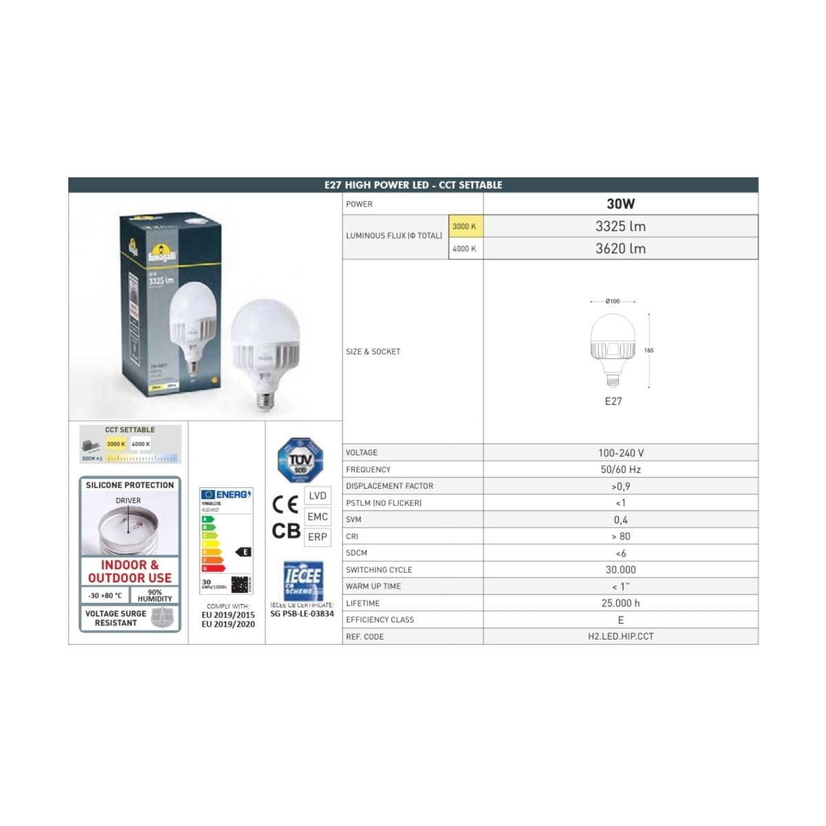Aplique de pared exterior "TOBIA" de FUMAGALLI CCT - 30W - Barcelona Led-