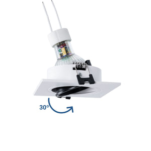 KIT Aro downlight cuadrado 93x93mm (negro/blanco) + Bombilla GU10 6W + Portalámparas (23)