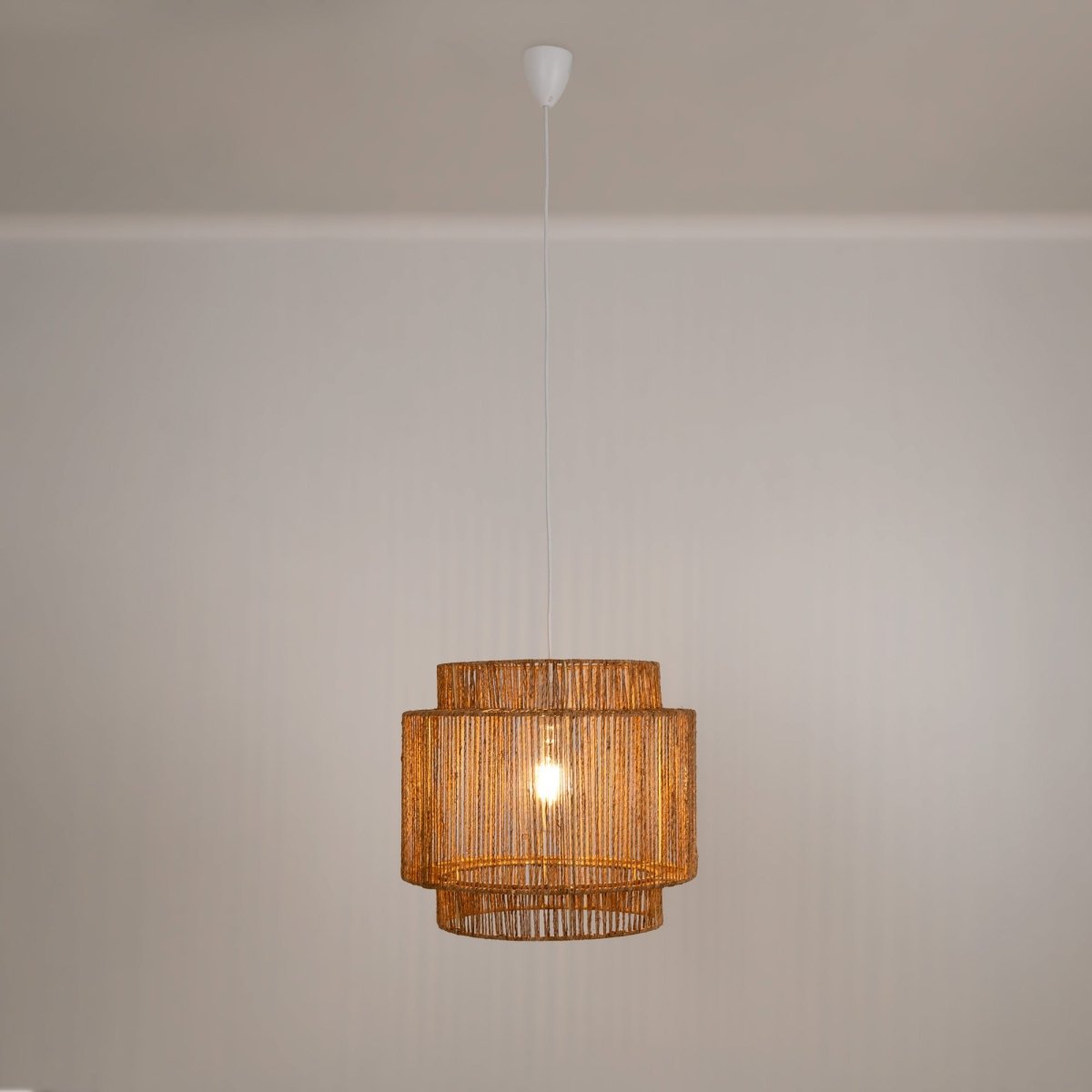 Lámpara colgante de yute "RAWA" - E27 - Barcelona Led-Decoración