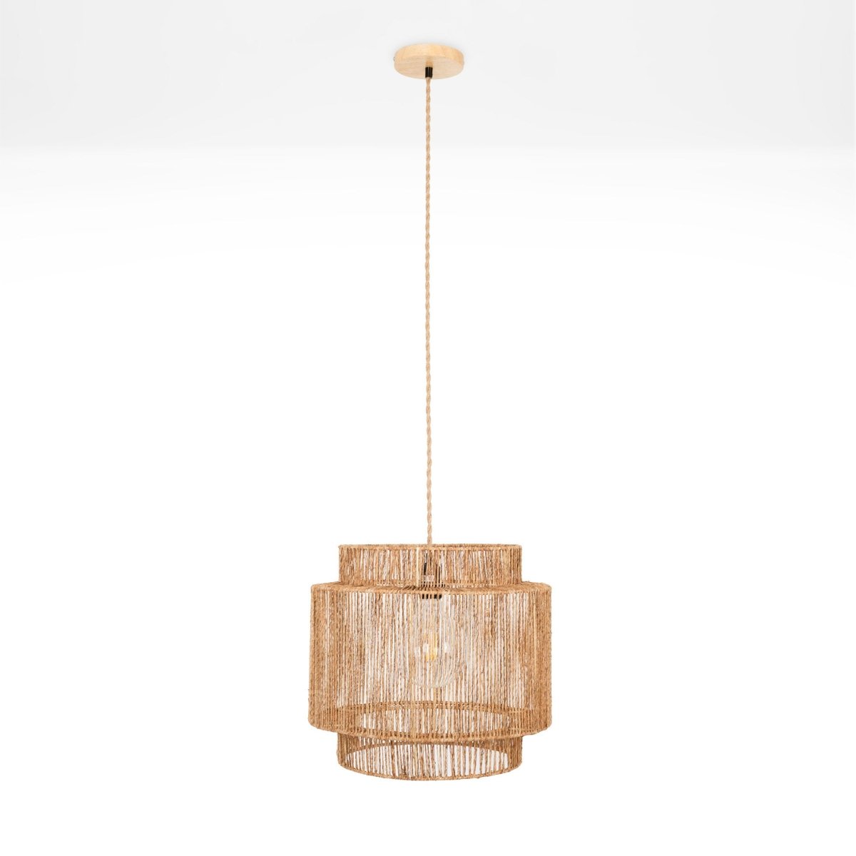 Lámpara colgante de yute "RAWA" - E27 - Barcelona Led-Decoración