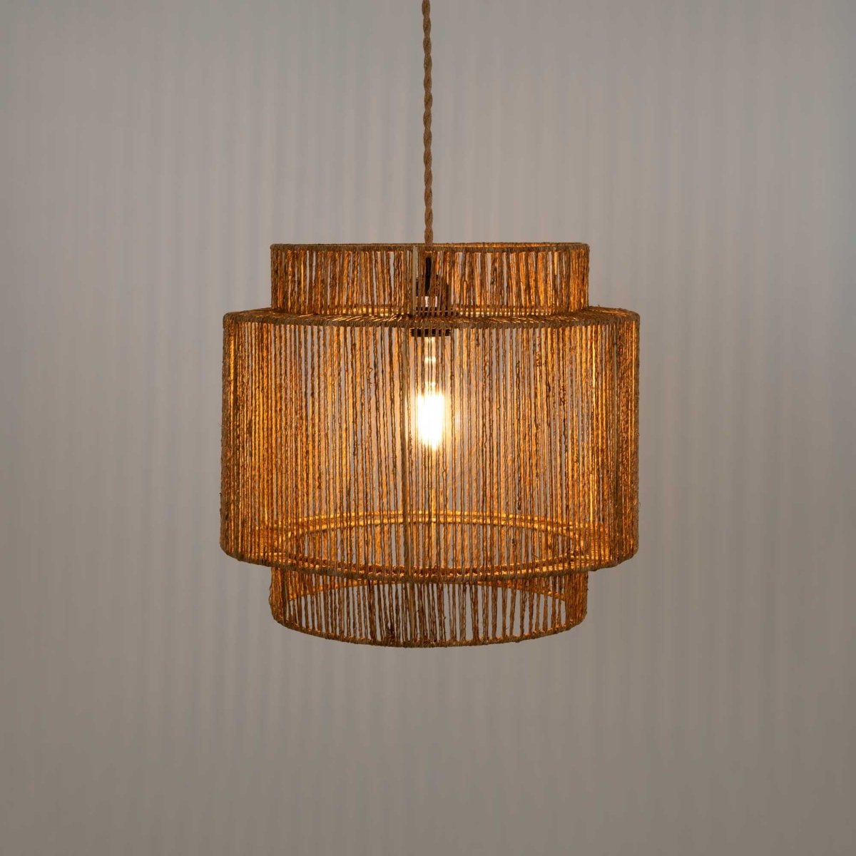 Lámpara colgante de yute "RAWA" - E27 - Barcelona Led-Decoración