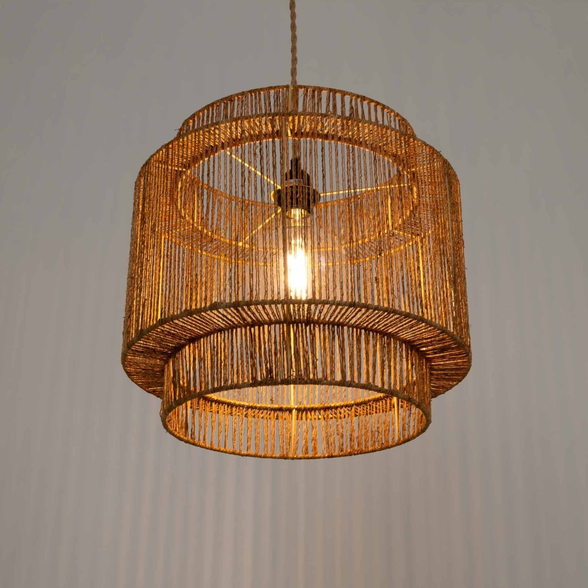 Lámpara colgante de yute "RAWA" - E27 - Barcelona Led-Decoración