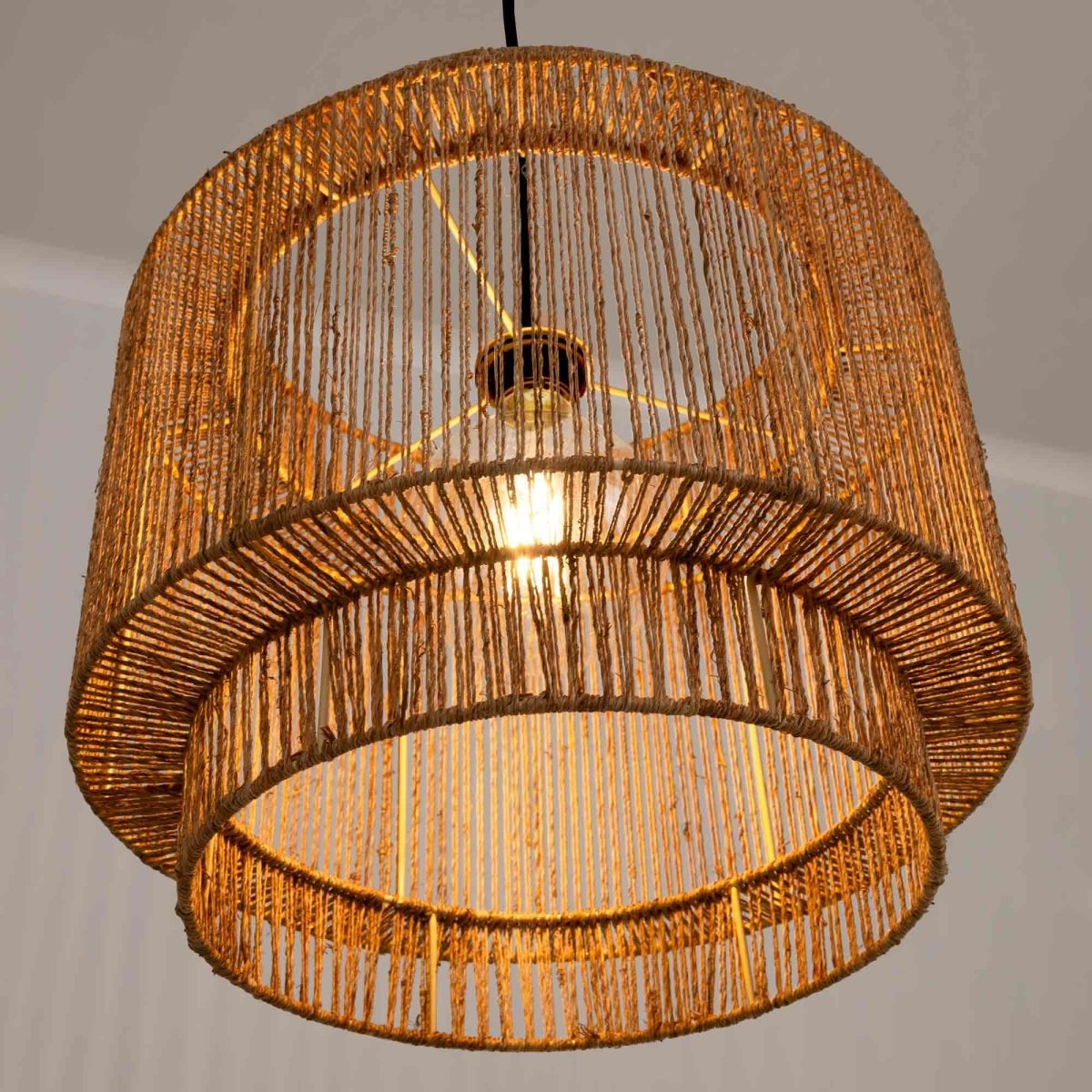 Lámpara colgante de yute "RAWA" - E27 - Barcelona Led-Decoración