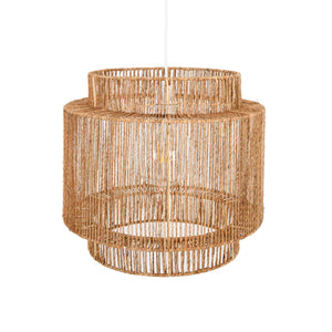 Lámpara colgante de yute "RAWA" con interruptor y enchufe - E27 (7)