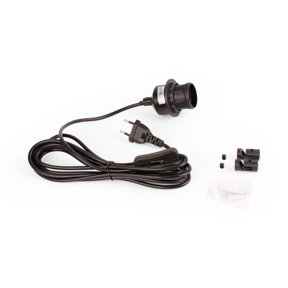 Lámpara colgante de yute "RAWA" con interruptor y enchufe - E27 - Barcelona Led-Decoración