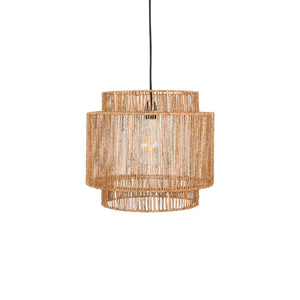 Lámpara colgante de yute "RAWA" con interruptor y enchufe - E27 (25)