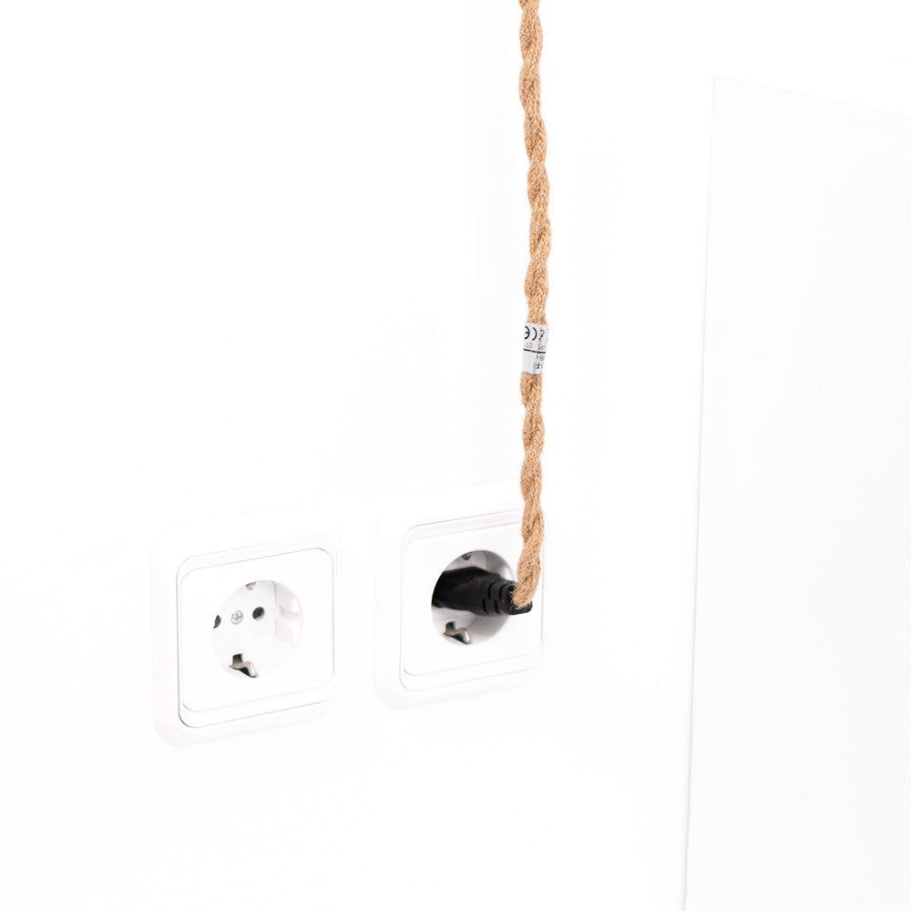 Lámpara colgante de yute "RAWA" con interruptor y enchufe - E27 (36)