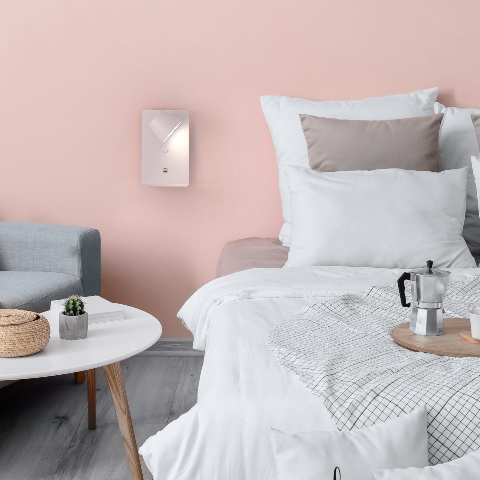 Aplique de pared para lectura "BASKOP" - Puerto USB + USB-C - 6W (2)