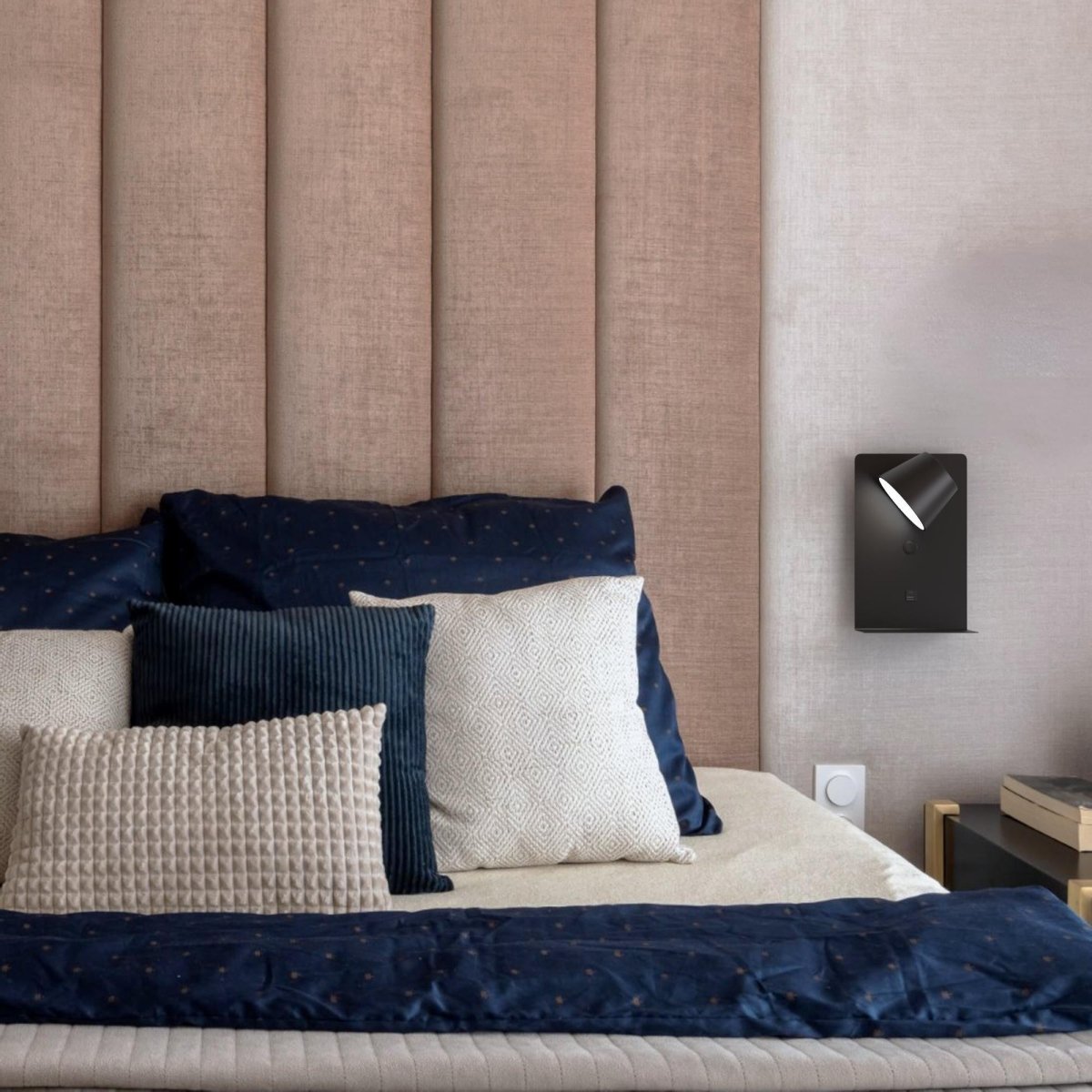 Aplique de pared para lectura "BASKOP" - Puerto USB + USB-C - 6W - Barcelona Led-Decoración