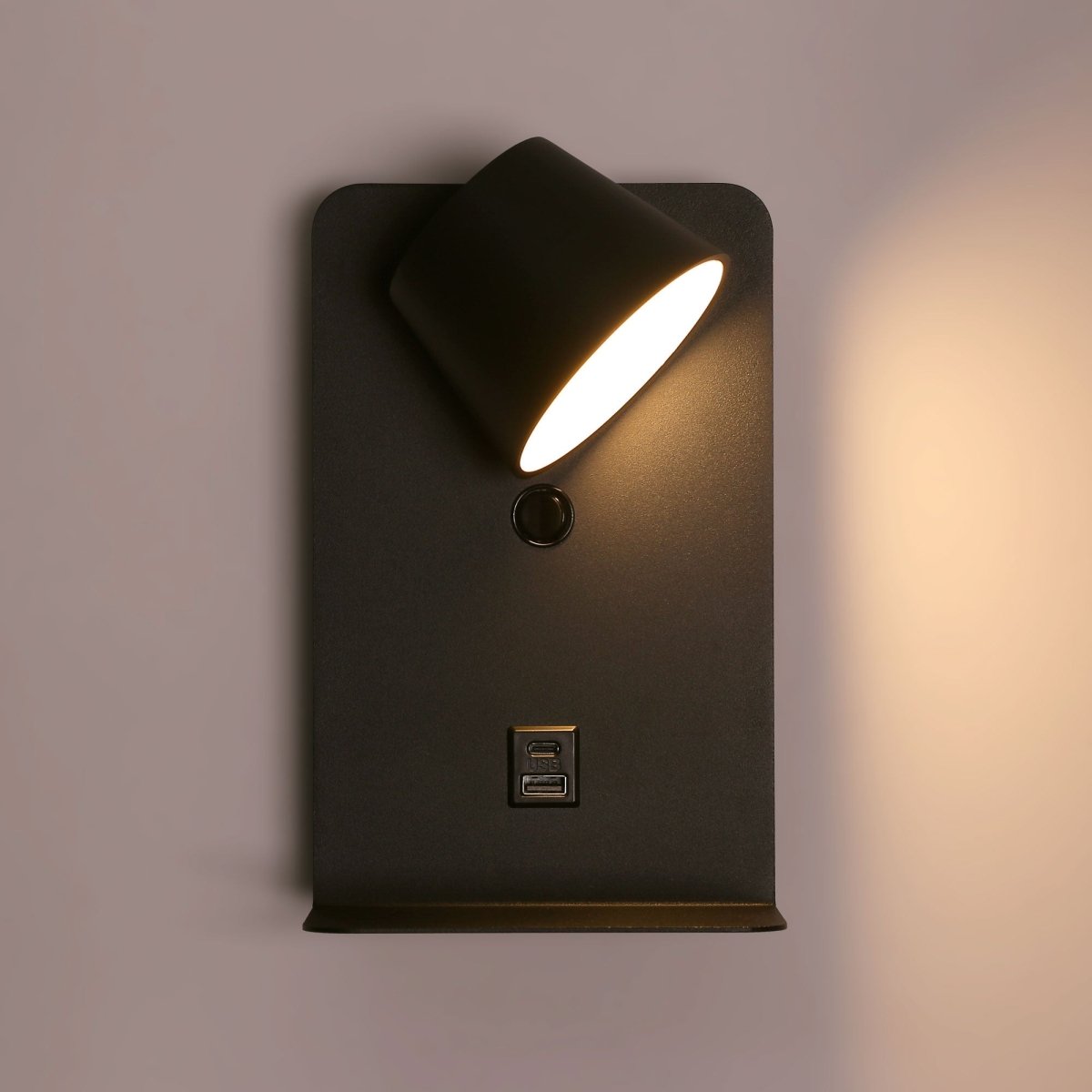 Aplique de pared para lectura "BASKOP" - Puerto USB + USB-C - 6W - Barcelona Led-Decoración
