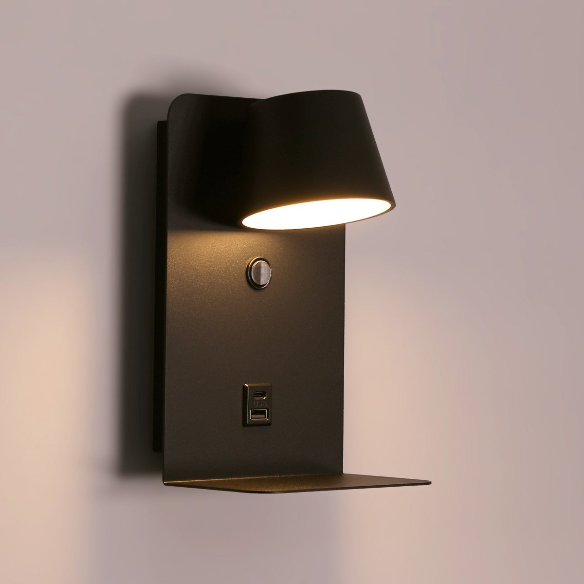 Aplique de pared para lectura "BASKOP" - Puerto USB + USB-C - 6W - Barcelona Led-Decoración