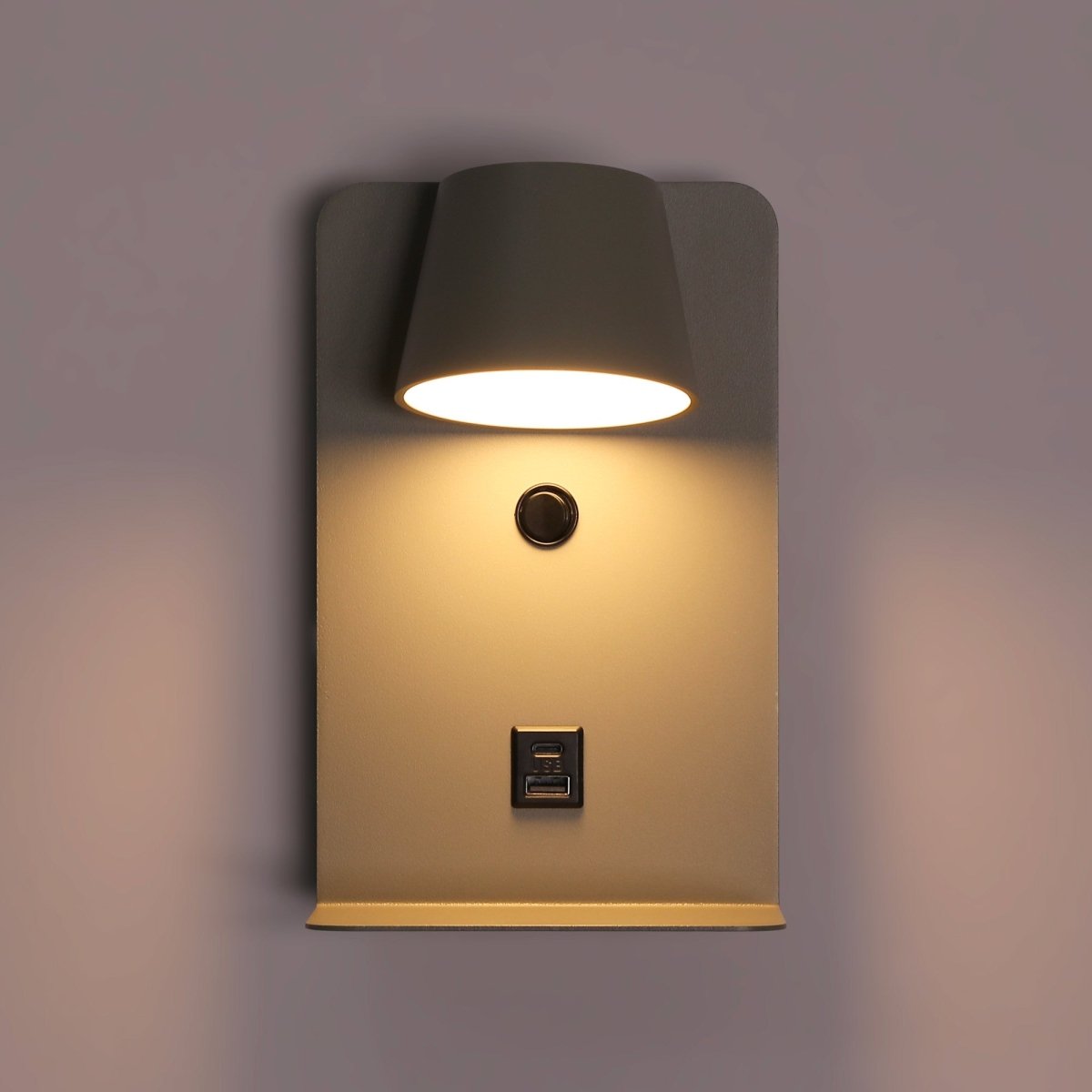 Aplique de pared para lectura "BASKOP" - Puerto USB + USB-C - 6W - Barcelona Led-Decoración