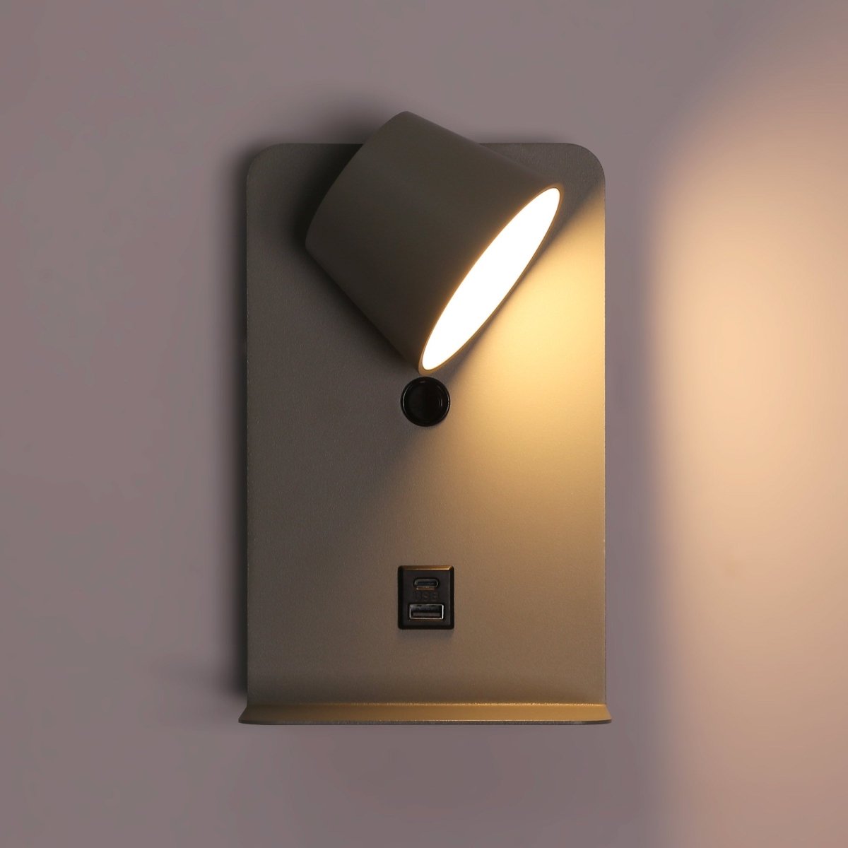 Aplique de pared para lectura "BASKOP" - Puerto USB + USB-C - 6W - Barcelona Led-Decoración