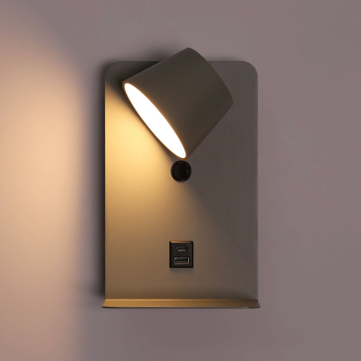 Aplique de pared para lectura "BASKOP" - Puerto USB + USB-C - 6W - Barcelona Led-Decoración