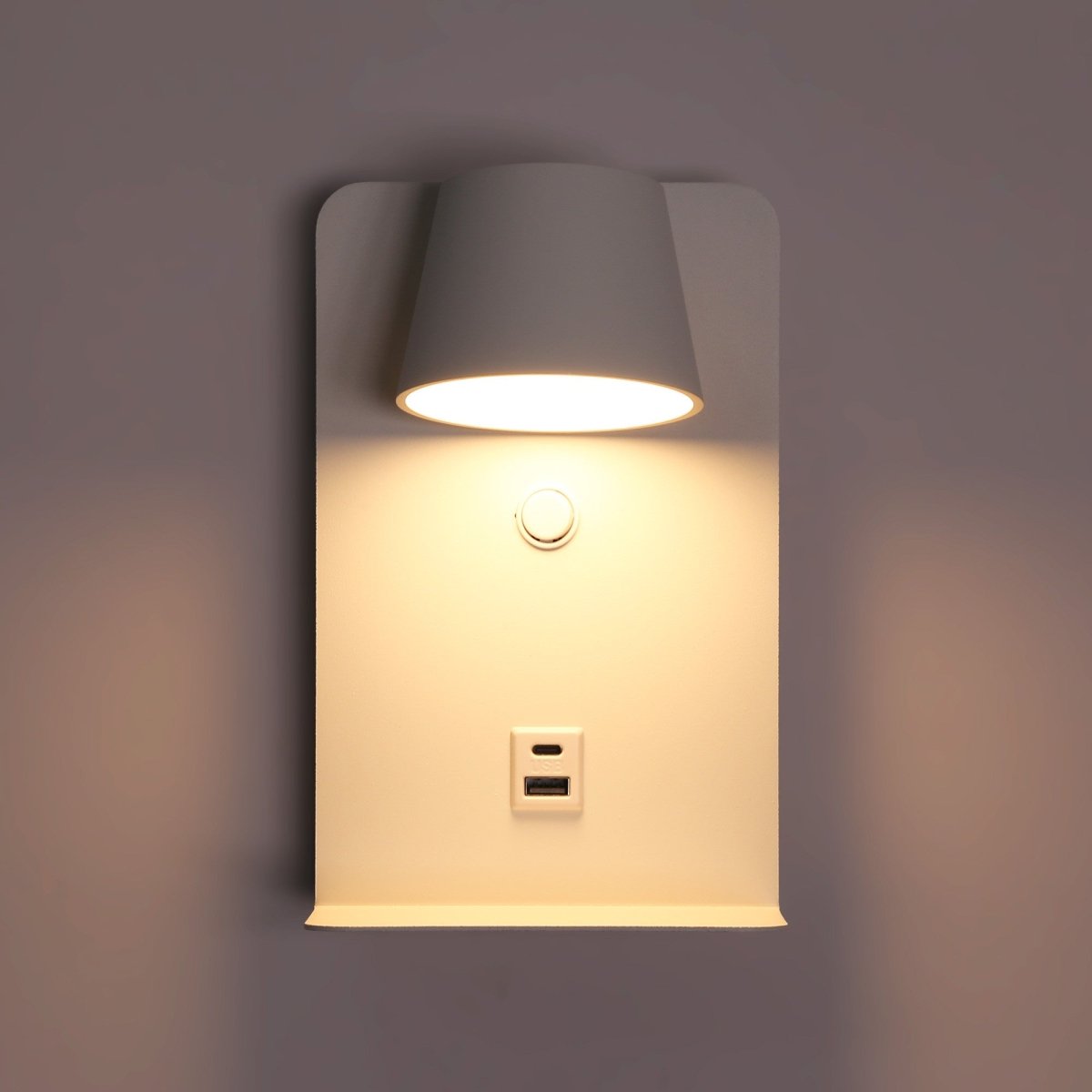 Aplique de pared para lectura "BASKOP" - Puerto USB + USB-C - 6W - Barcelona Led-Decoración