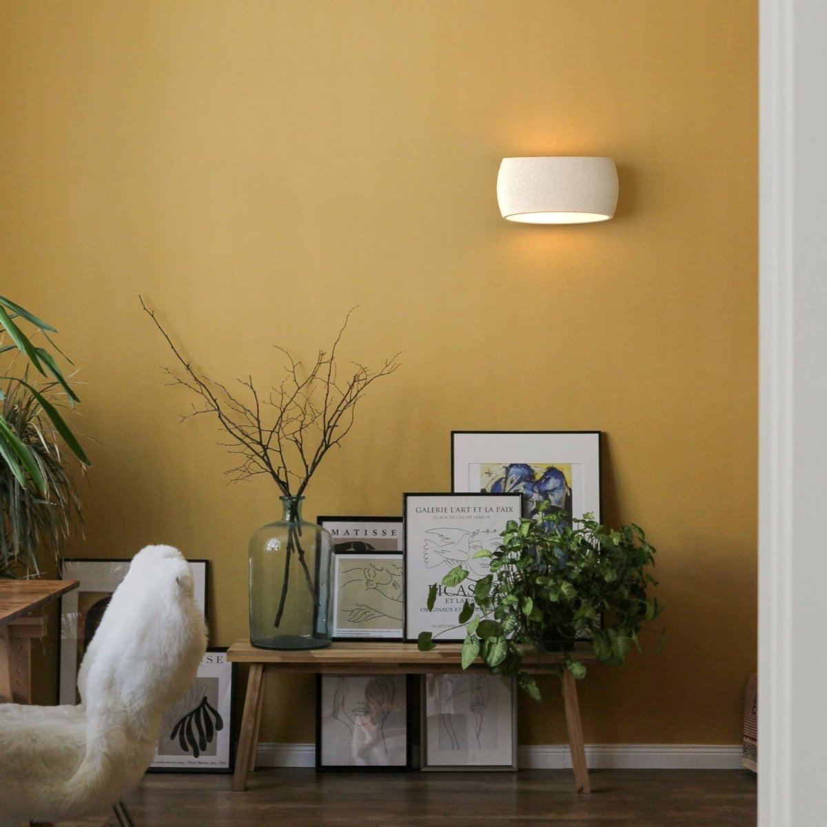 Aplique de pared de escayola "DUNA" - Up & Down - 300 mm - E27 - Barcelona Led-Decoración