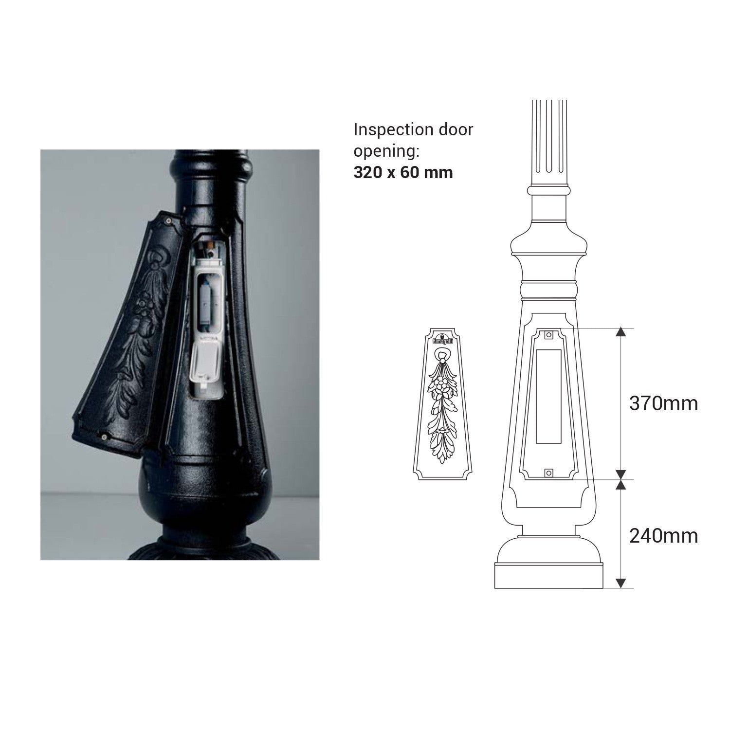 Poste de luz exterior doble Farola "TOBIA" Fumagalli - CCT - 2 x 30W - 8 opciones - E27 (9)