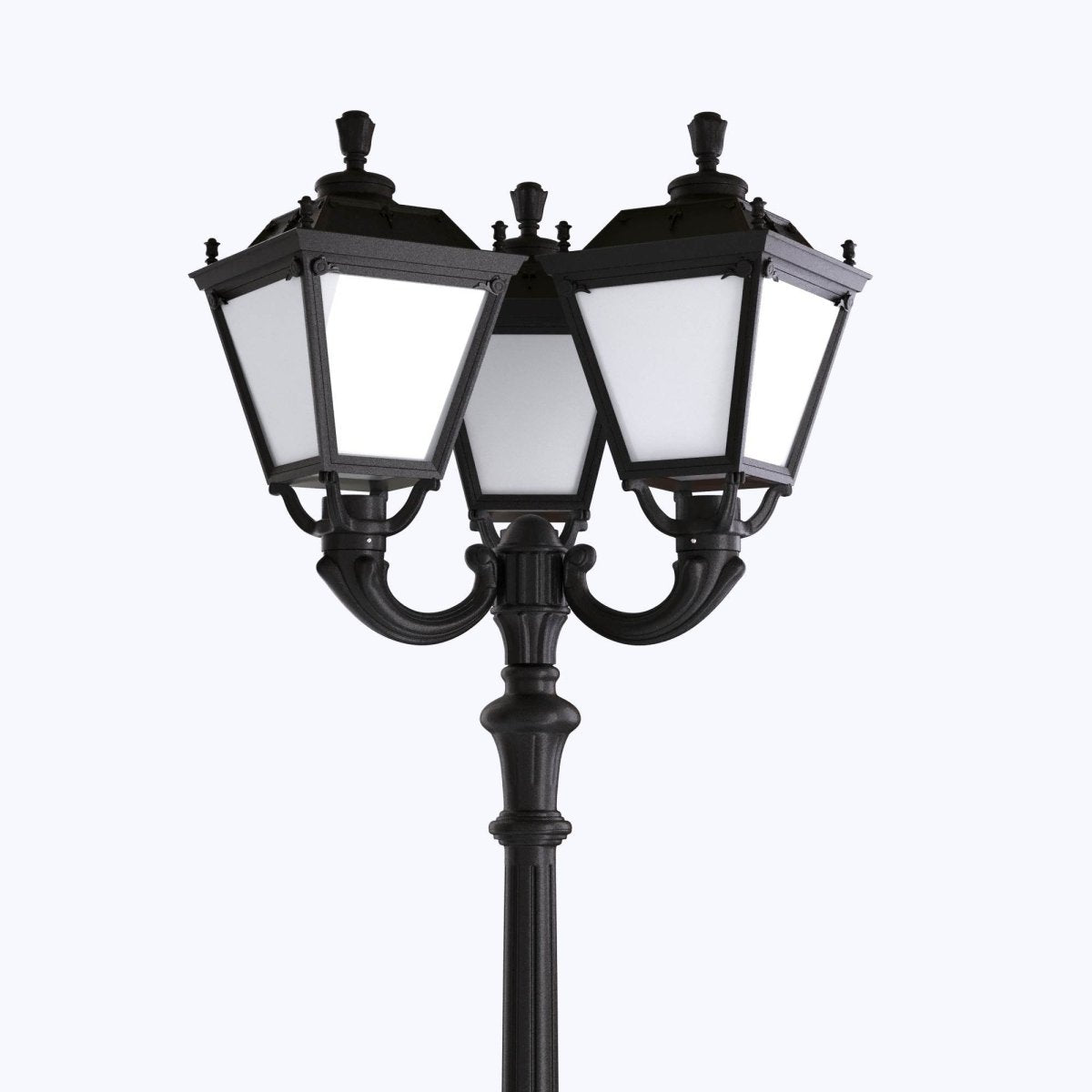 Poste de luz exterior Triple Farola "TOBIA" Fumagalli - CCT - 3 x 30W - 8 opciones - E27 - Barcelona Led-