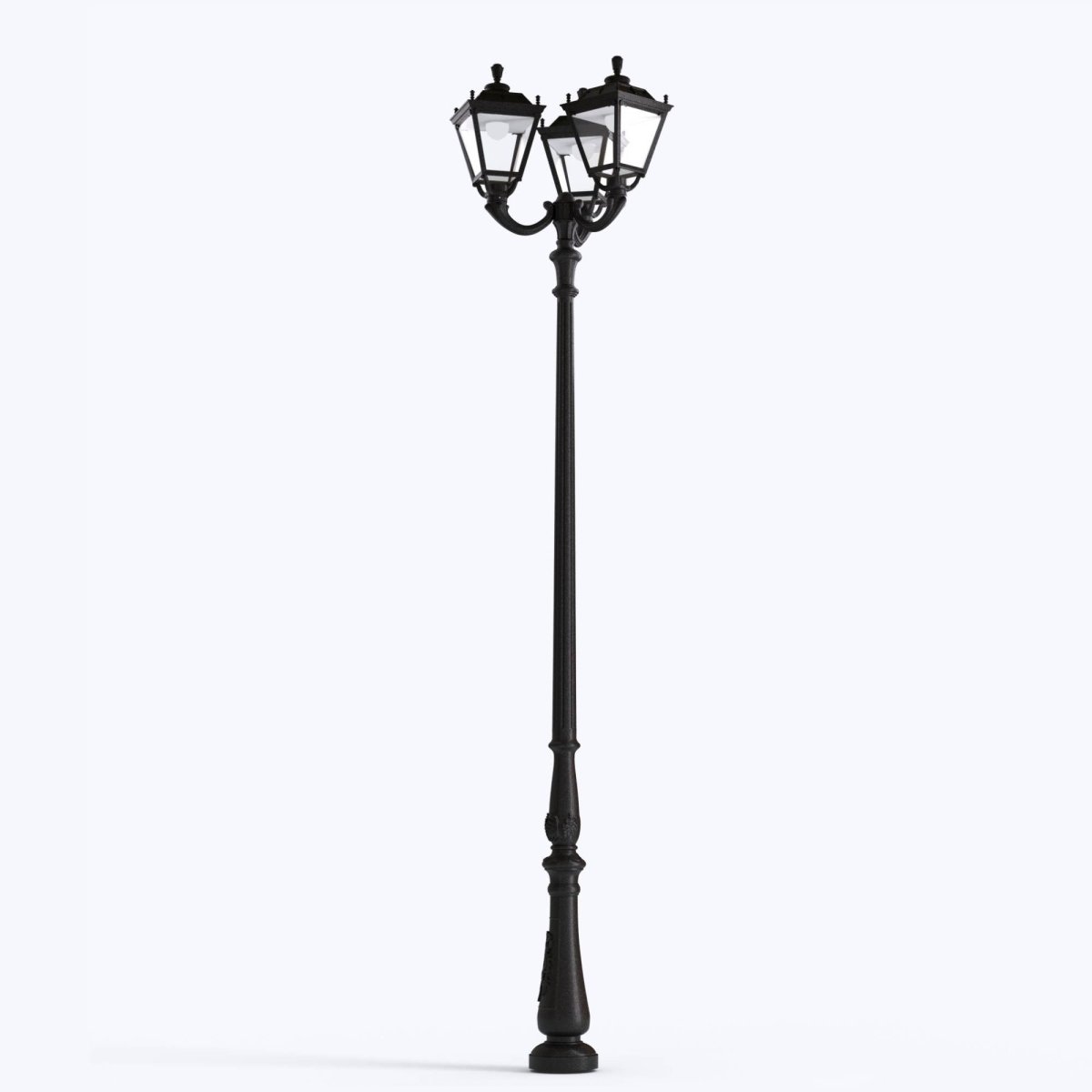 Poste de luz exterior Triple Farola "TOBIA" Fumagalli - CCT - 3 x 30W - 8 opciones - E27 - Barcelona Led-