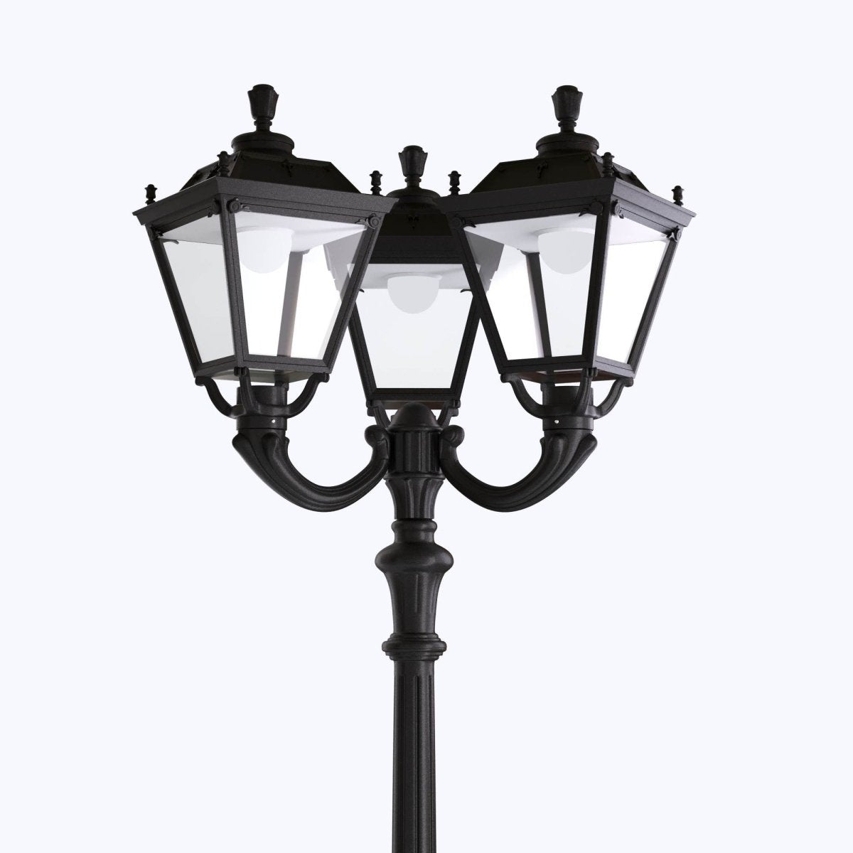 Poste de luz exterior Triple Farola "TOBIA" Fumagalli - CCT - 3 x 30W - 8 opciones - E27 - Barcelona Led-