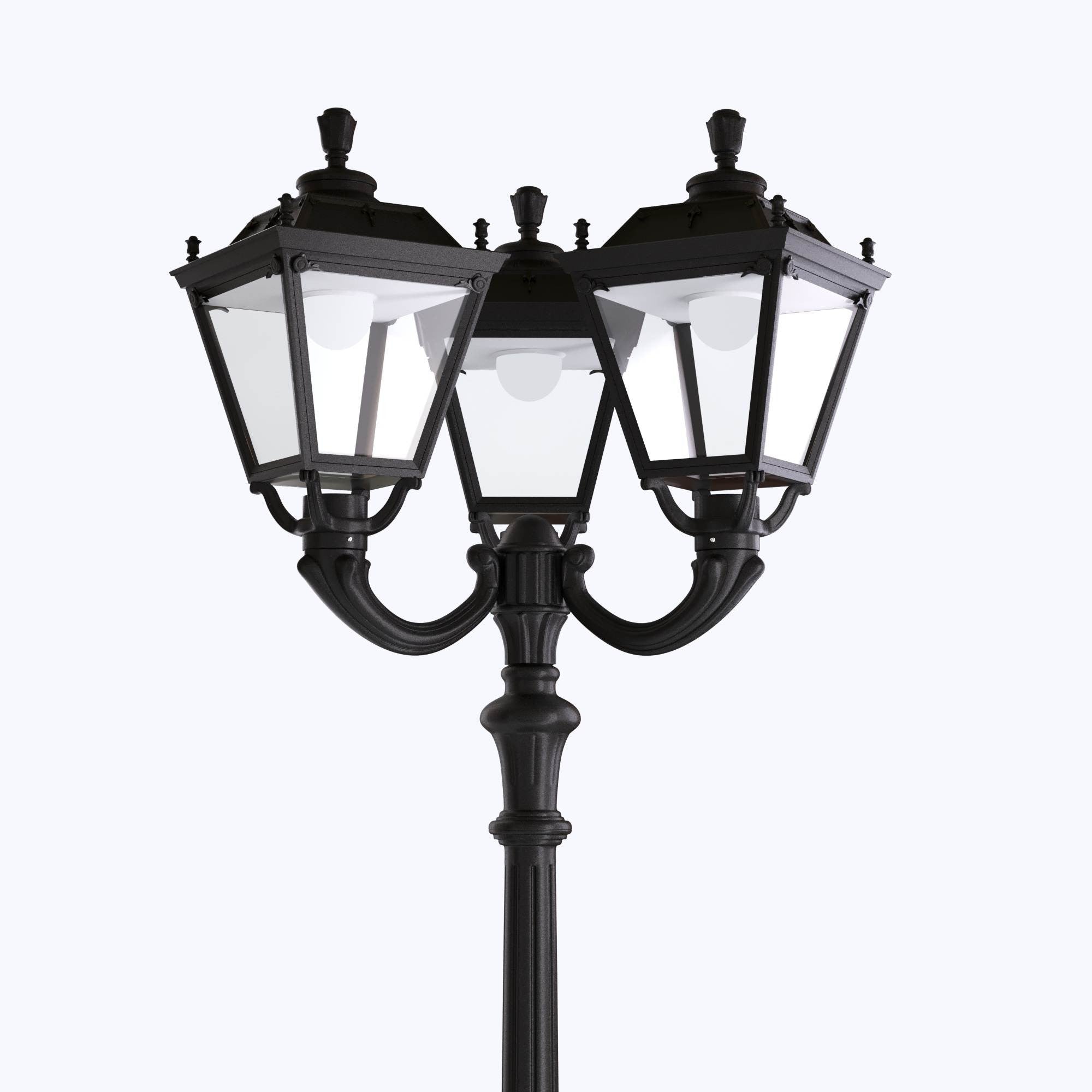 Poste de luz exterior Triple Farola "TOBIA" Fumagalli - CCT - 3 x 30W - 8 opciones - E27 (10)