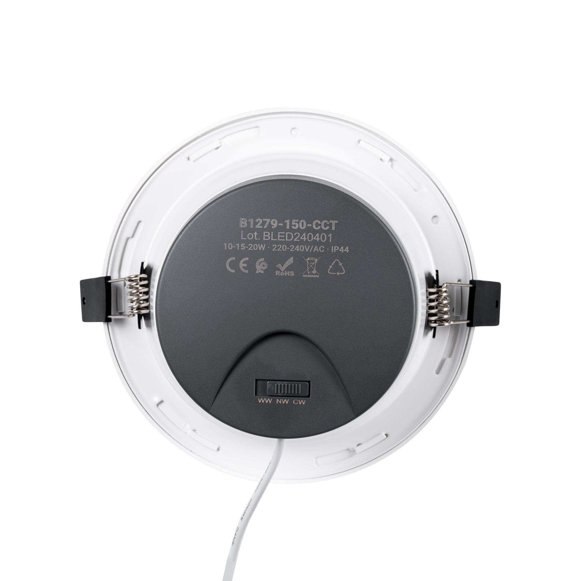 Downlight LED IP44 potencia ajustable 10W/15W/20W - CCT - 100lm/W - Corte Ø 150mm (12)