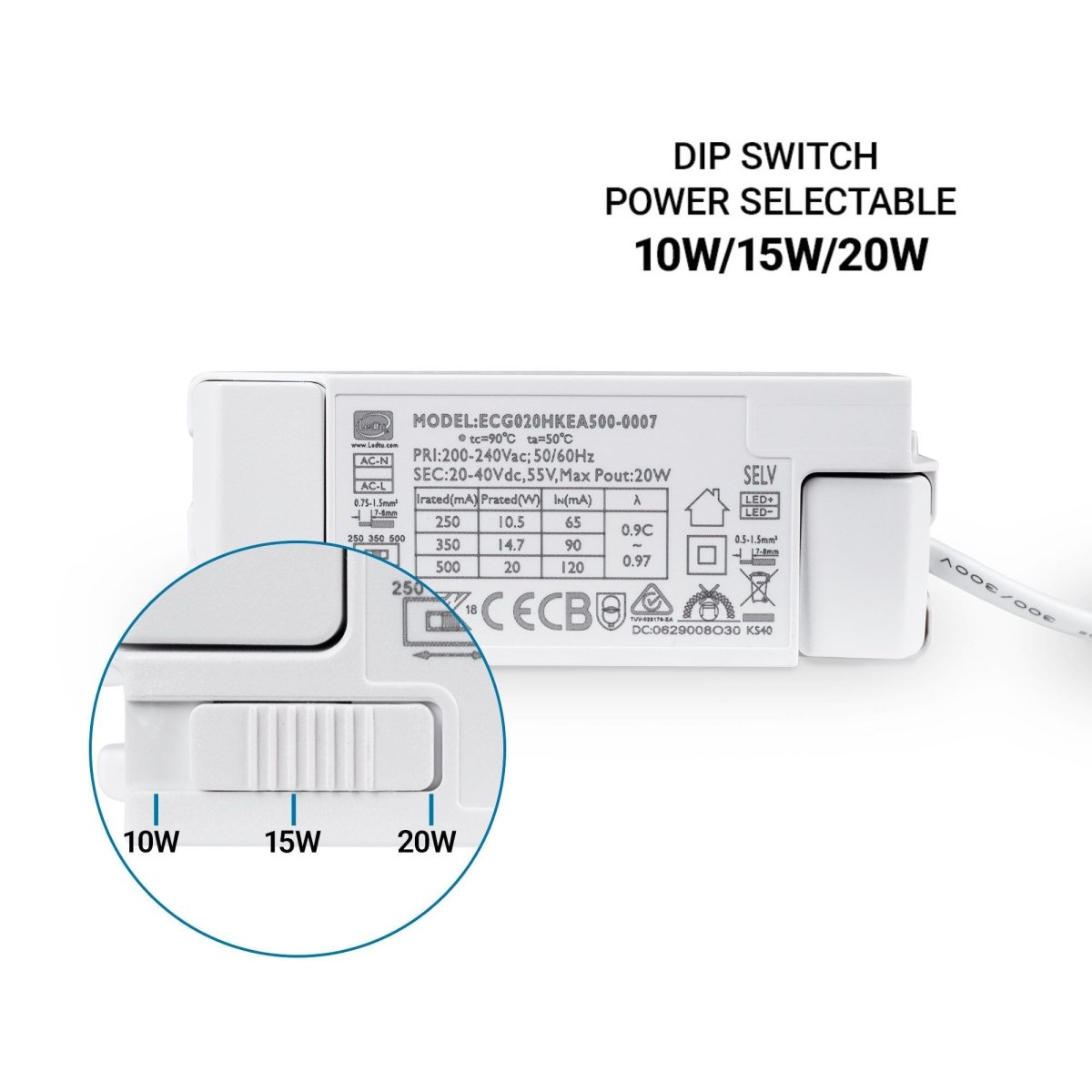 Downlight LED IP44 potencia ajustable 10W/15W/20W - CCT - 100lm/W - Corte Ø 150mm - Barcelona Led-