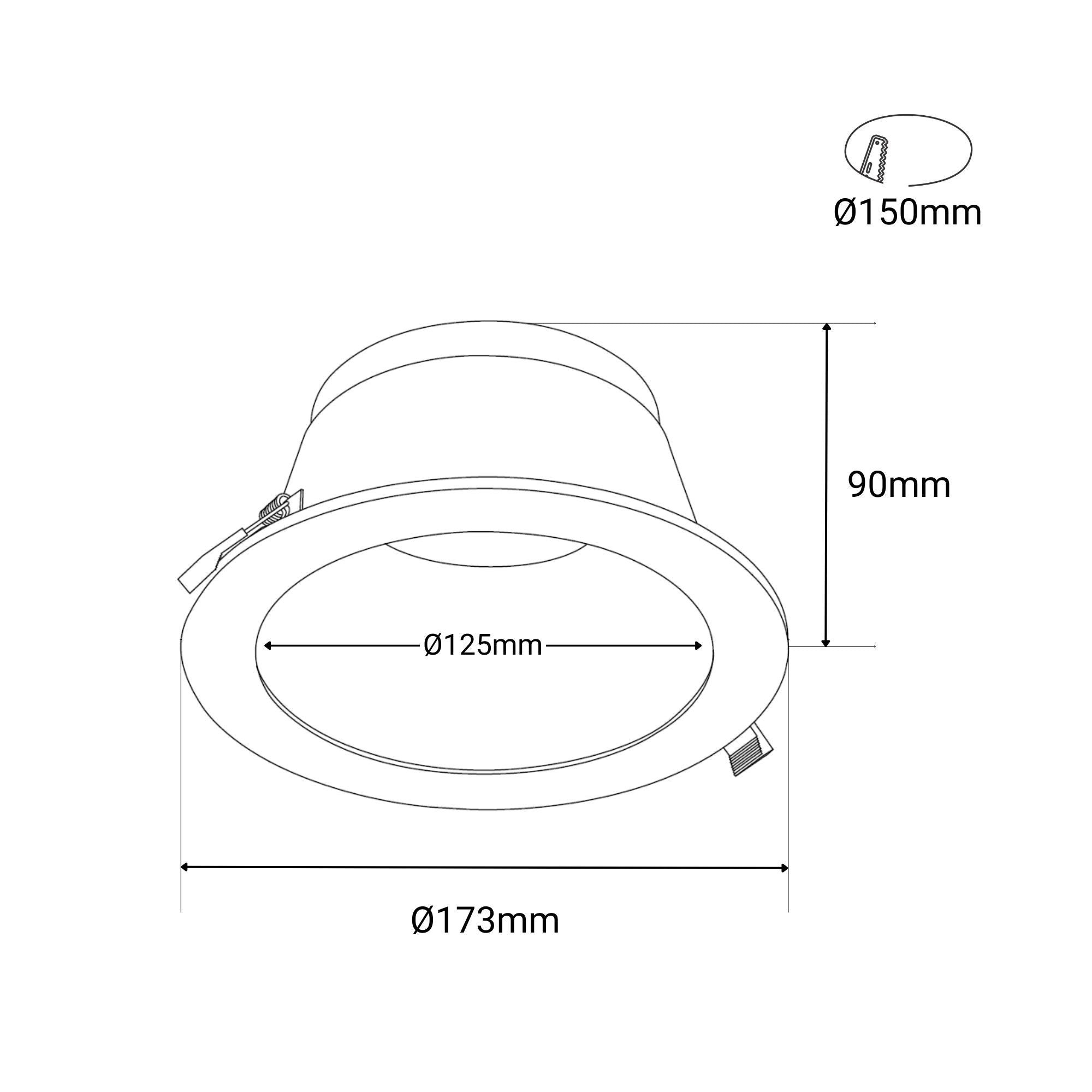 Downlight LED IP44 potencia ajustable 10W/15W/20W - CCT - 100lm/W - Corte Ø 150mm (21)
