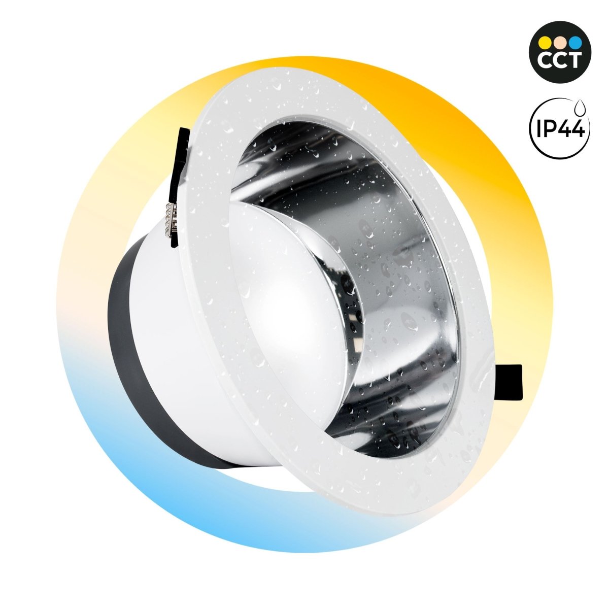 Downlight LED IP44 potencia ajustable 20W/25W/30W - CCT - 100lm/W - Corte Ø 200mm - Barcelona Led-