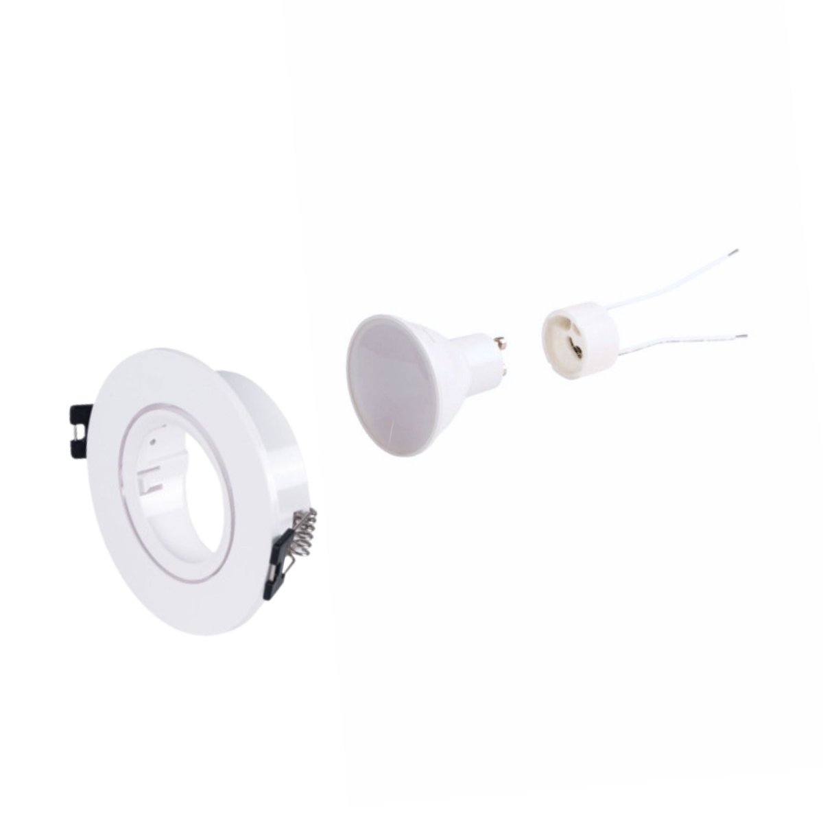 KIT x 10 - Aro downlight basculante + Bombilla GU10 5W + Casquillo GU10 - Barcelona Led-