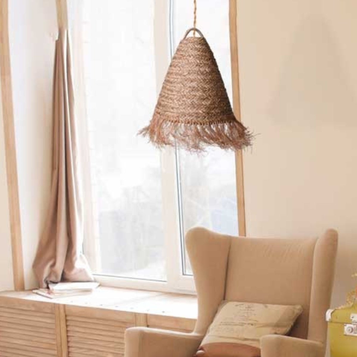 Lámpara colgante de fibras naturales "NAM" - Barcelona Led-Decoración