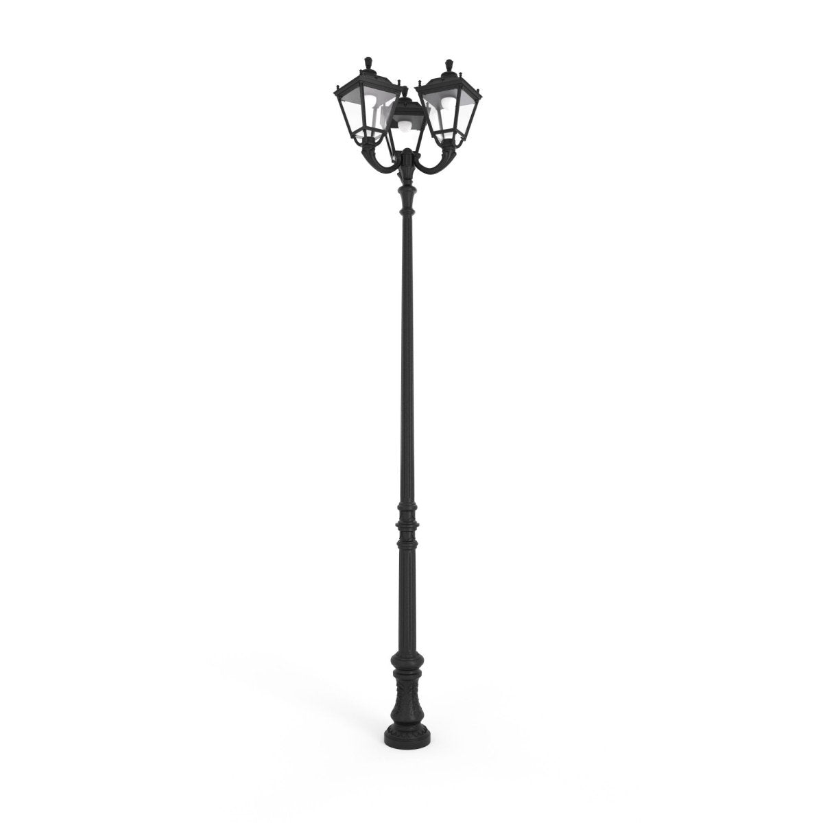 Poste de luz exterior Triple Farola "TOBIA" Fumagalli - CCT - 3 x 30W - 8 opciones - E27 - Barcelona Led-