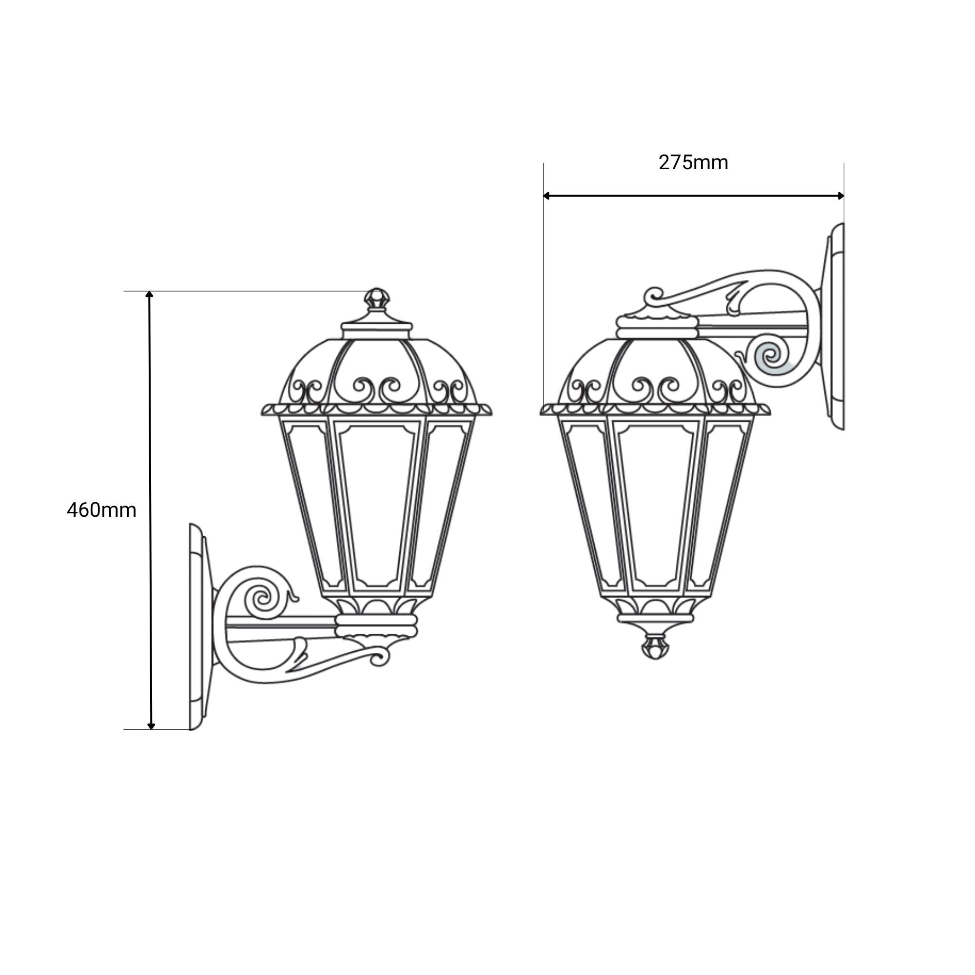 Aplique de pared tipo farol FUMAGALLI "BISSO/SABA" - E27 - IP55 (1)