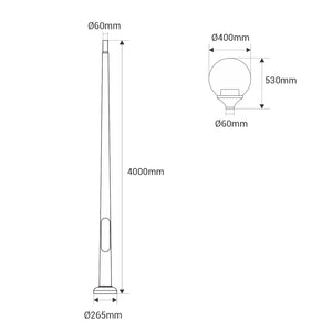 Poste de luz exterior "GLOBE 400 MODERN" Fumagalli - 4 opciones - E27 (4)
