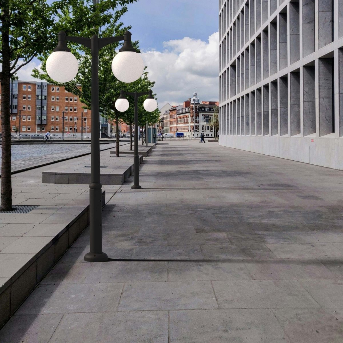Poste Exterior de Dos Luces "GLOBE 400 MODERN" Fumagalli - 4 opciones - E27 - Barcelona Led-