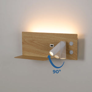 Aplique de pared para lectura con puerto USB "Kerta" - Iluminación doble - 3W+7W (51)