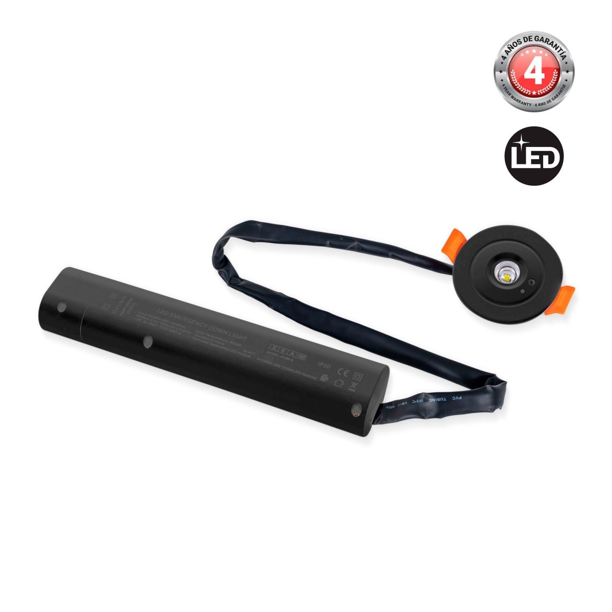 Luz de emergencia 3W tipo downlight - Autonomía 3hs - Ø60mm - Barcelona Led-