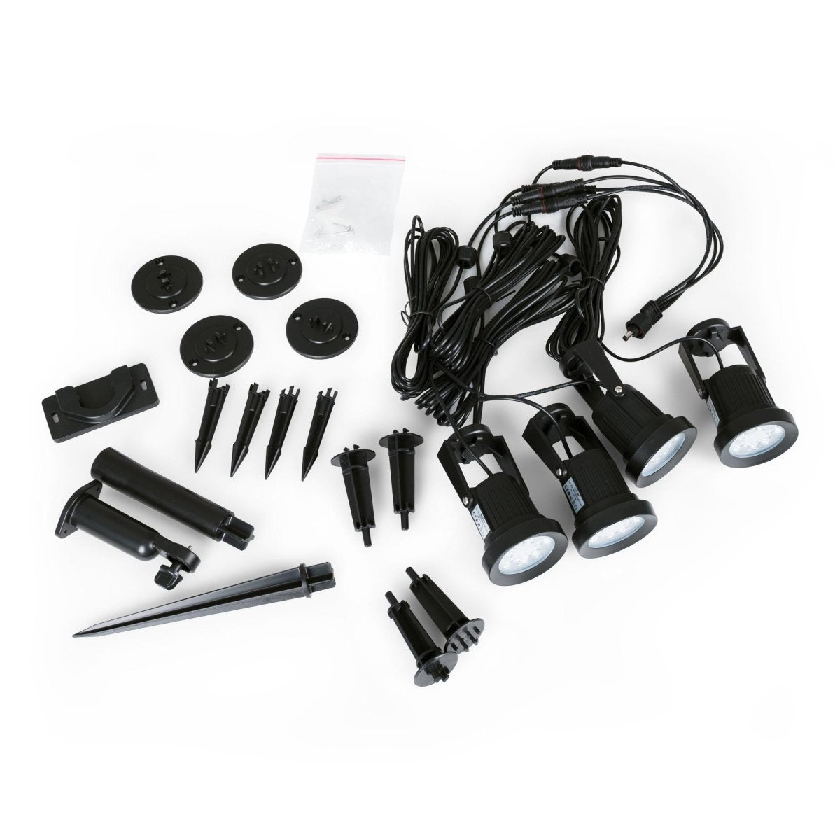Kit x 4 focos solares exterior con panel solar - 5W - IP66 - 3000K - Barcelona Led-