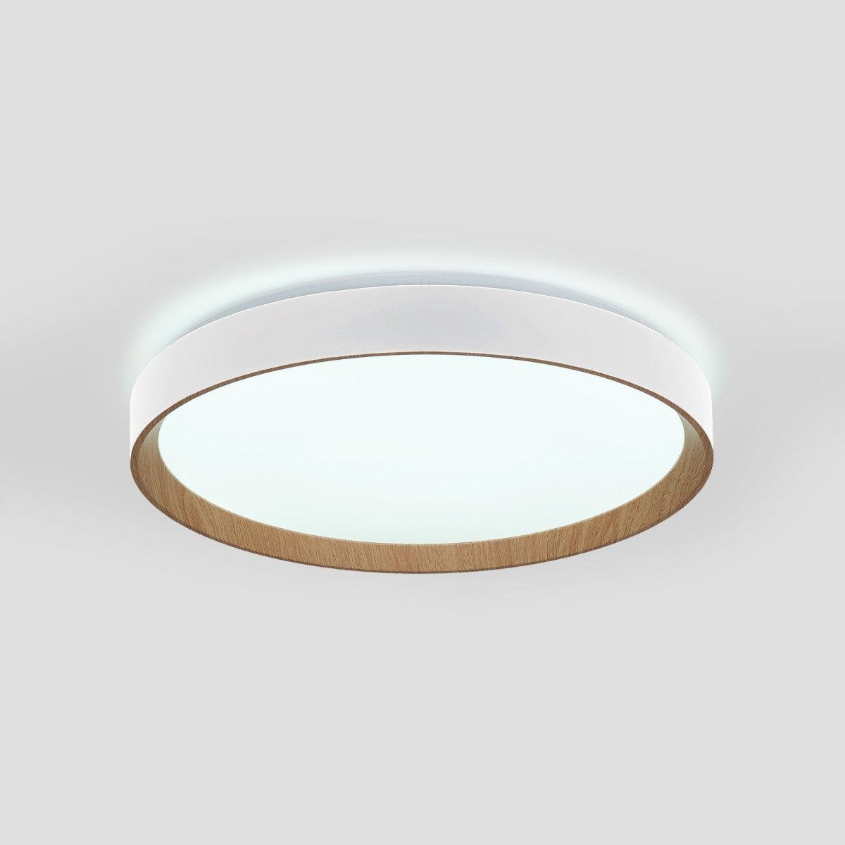 Lámpara de techo LED CCT tipo plafón - 36W - Efecto madera - Ø50cm - Barcelona Led-
