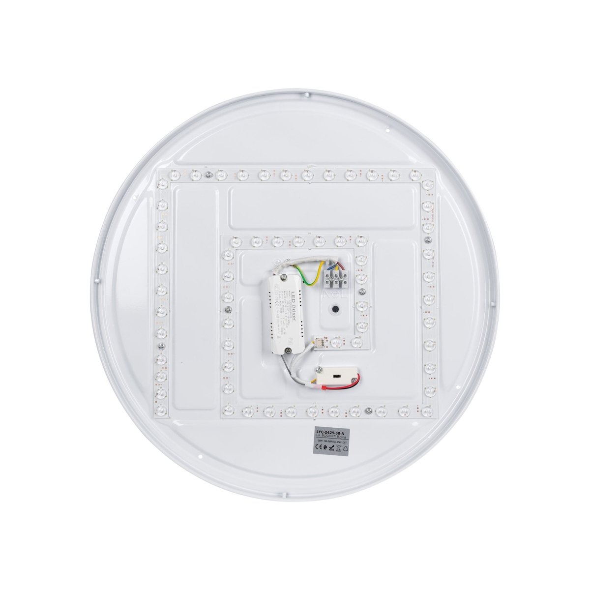 Lámpara de techo LED CCT tipo plafón - 36W - Efecto madera - Ø50cm - Barcelona Led-