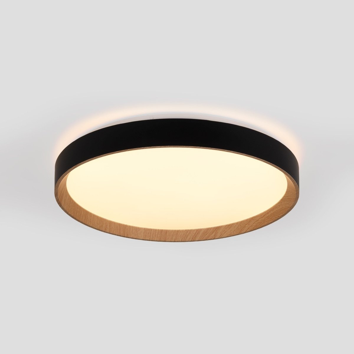 Lámpara de techo LED CCT tipo plafón - 36W - Efecto madera - Ø50cm - Barcelona Led-