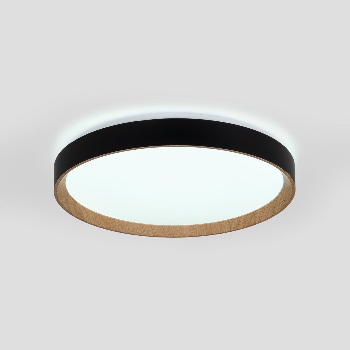 Lámpara de techo LED CCT tipo plafón - 36W - Efecto madera - Ø50cm - Barcelona Led-