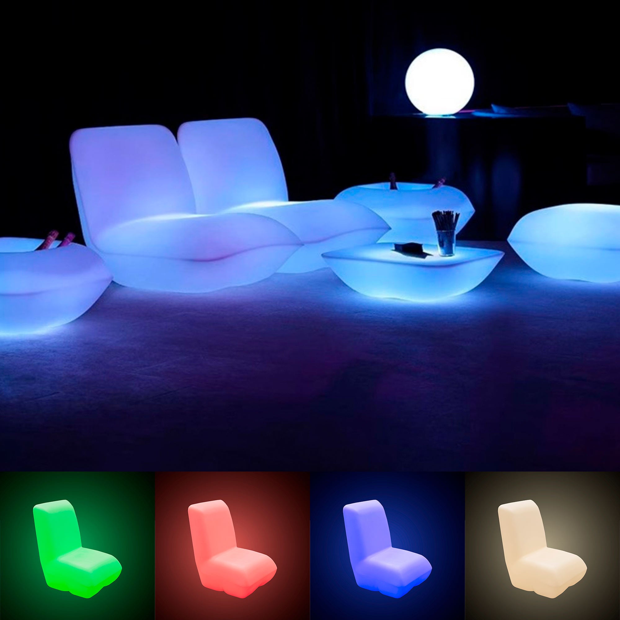 Asiento luminoso LED RGBW - 16W - Recargable (13)