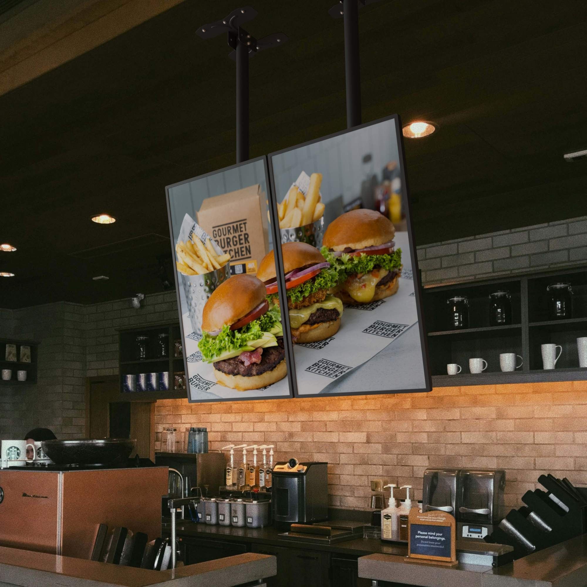 Pantalla LCD 43" - 500 nits - FULL HD  – Menús y Señalización Digital - Soporte de techo (1)