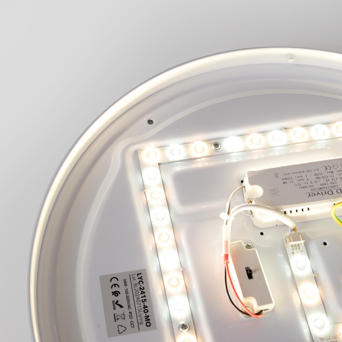 Plafón de techo LED CCT - 24W - Efecto lateral - Color madera Ø40cm - Barcelona Led-