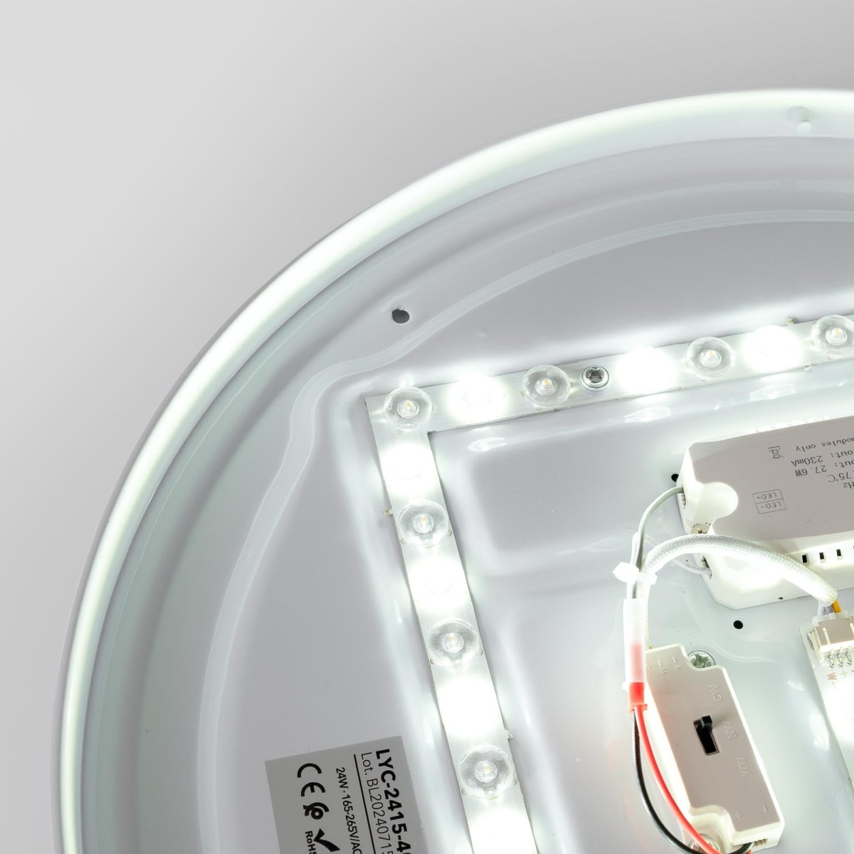 Plafón de techo LED CCT - 24W - Efecto lateral - Color madera Ø40cm - Barcelona Led-