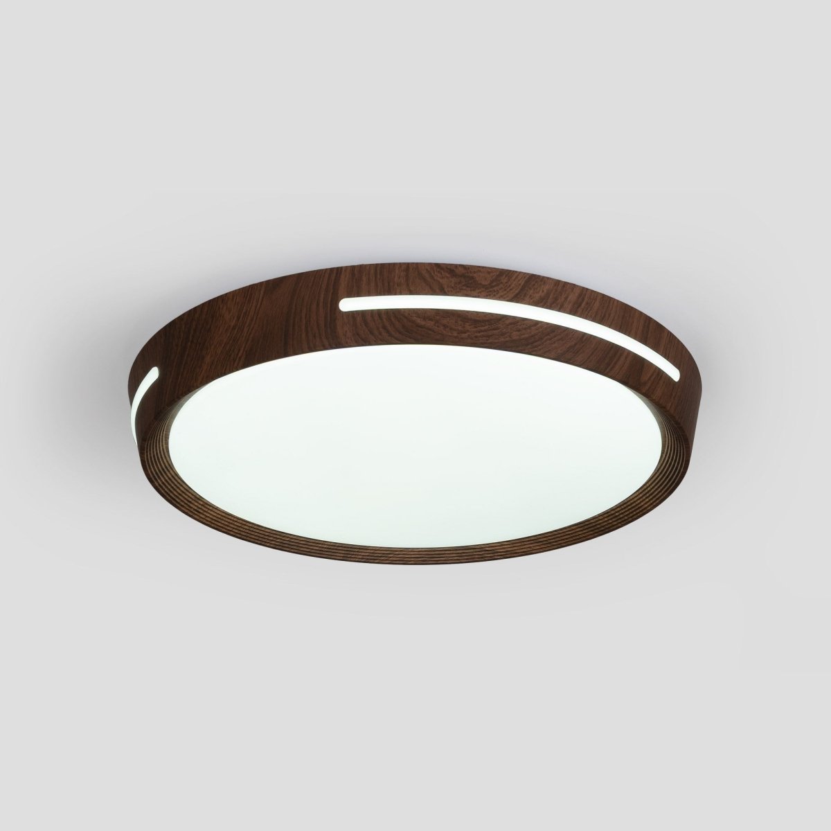 Plafón de techo LED CCT - 24W - Efecto lateral - Color madera Ø40cm - Barcelona Led-